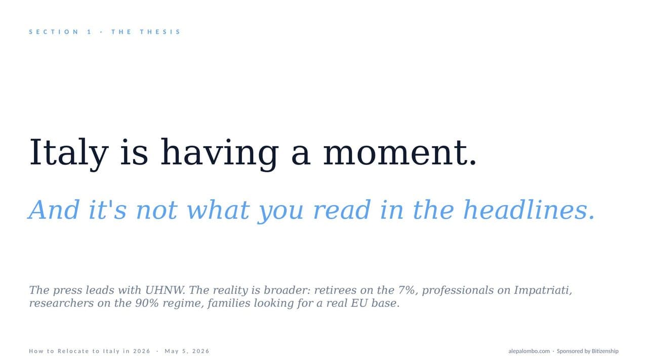 Slide: Italy is having a moment, and it is not what you read in the headlines